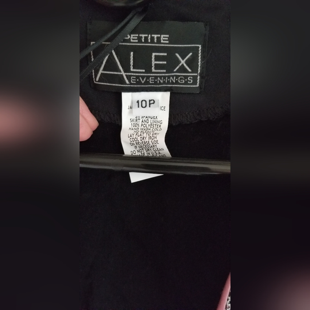 Women's Alex Evenings cropped bolero jacket Sz10P black mauve and sparkles - Picture 5 of 11